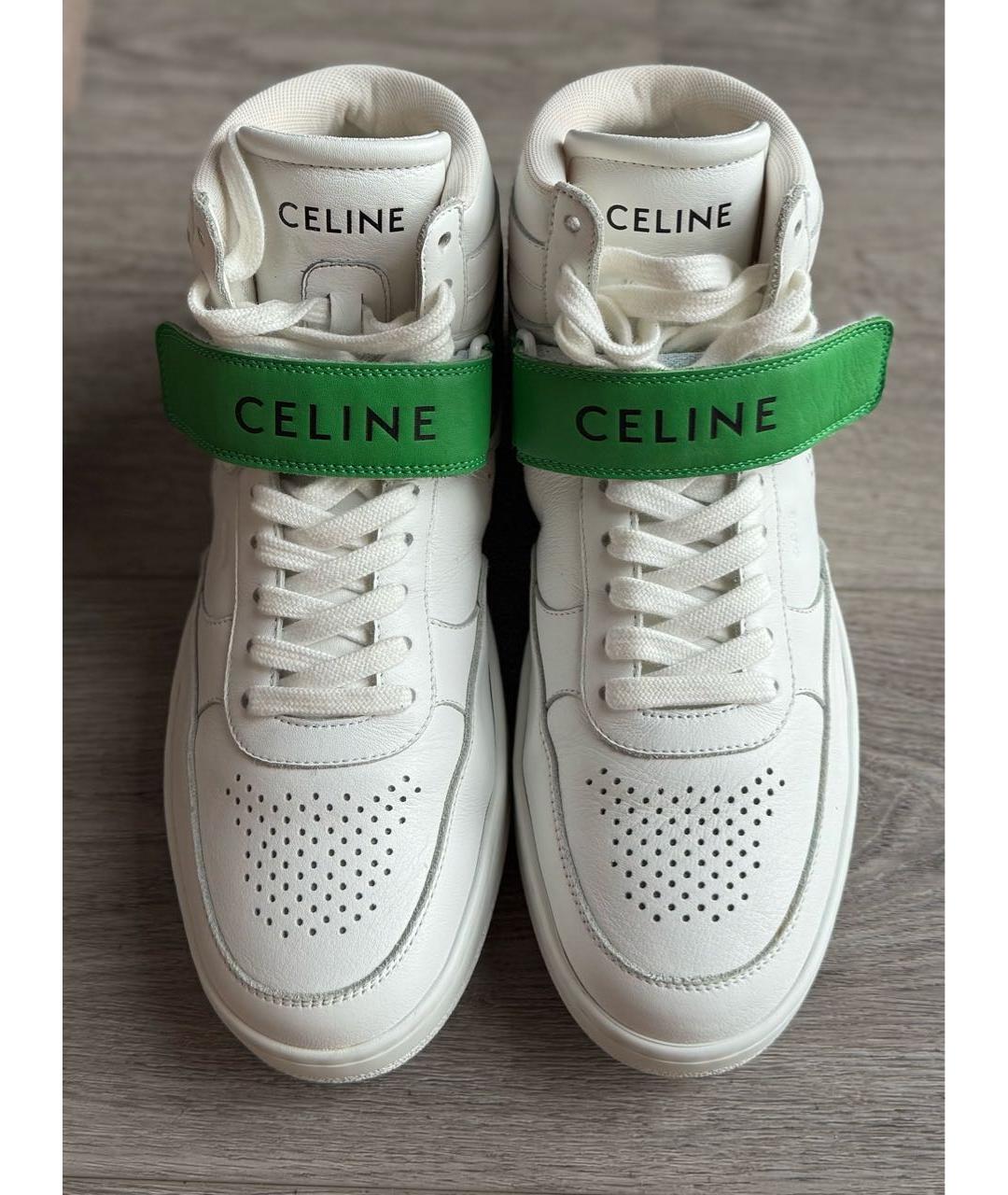 CELINE Белые кожаные кеды, фото 5