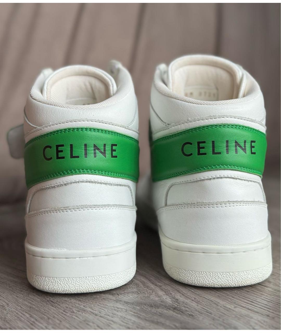 CELINE Белые кожаные кеды, фото 9