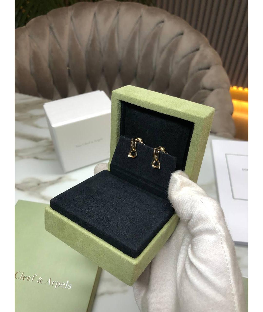 VAN CLEEF & ARPELS Черные серьги из желтого золота, фото 4