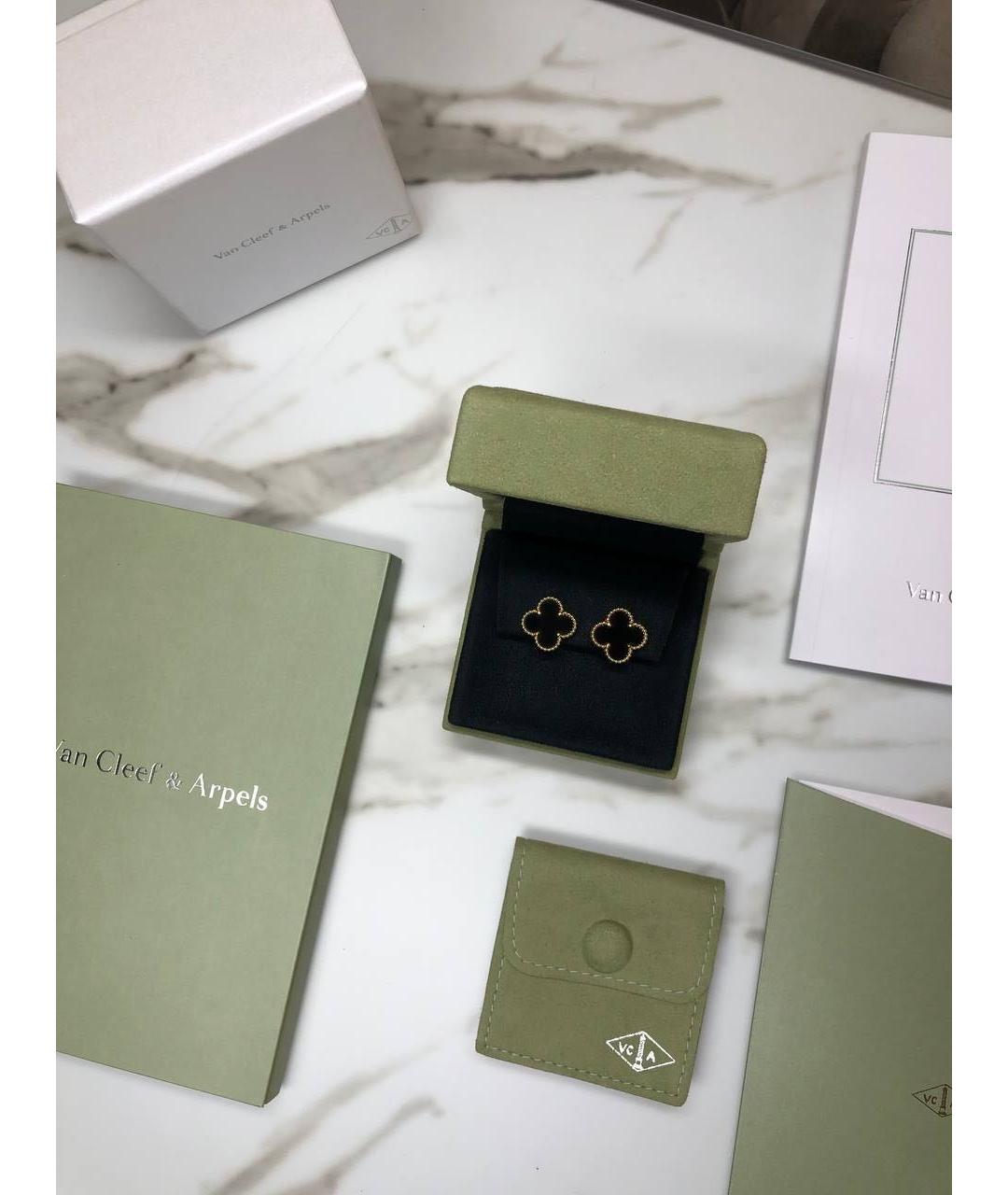 VAN CLEEF & ARPELS Черные серьги из желтого золота, фото 2