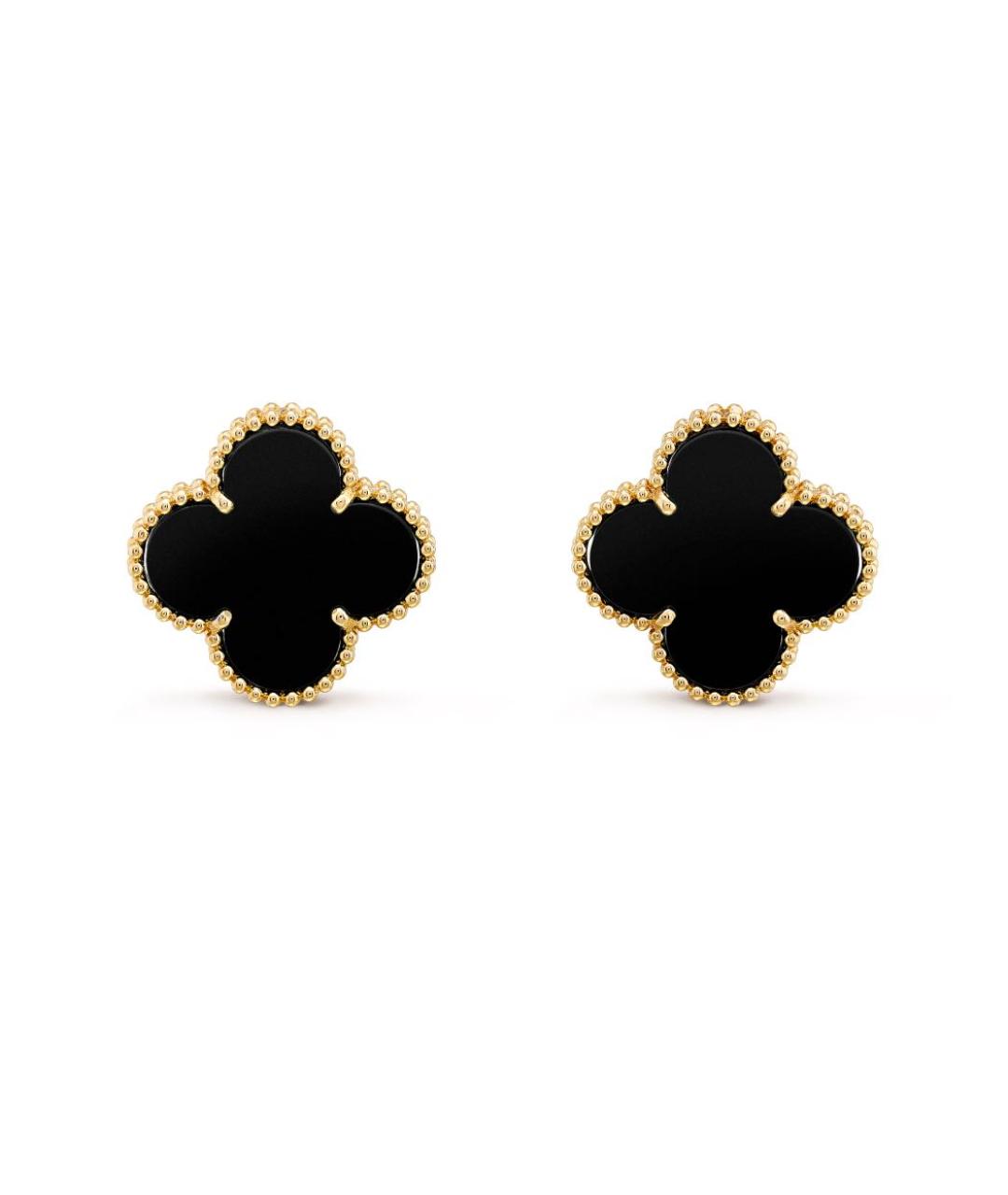 VAN CLEEF & ARPELS Черные серьги из желтого золота, фото 1