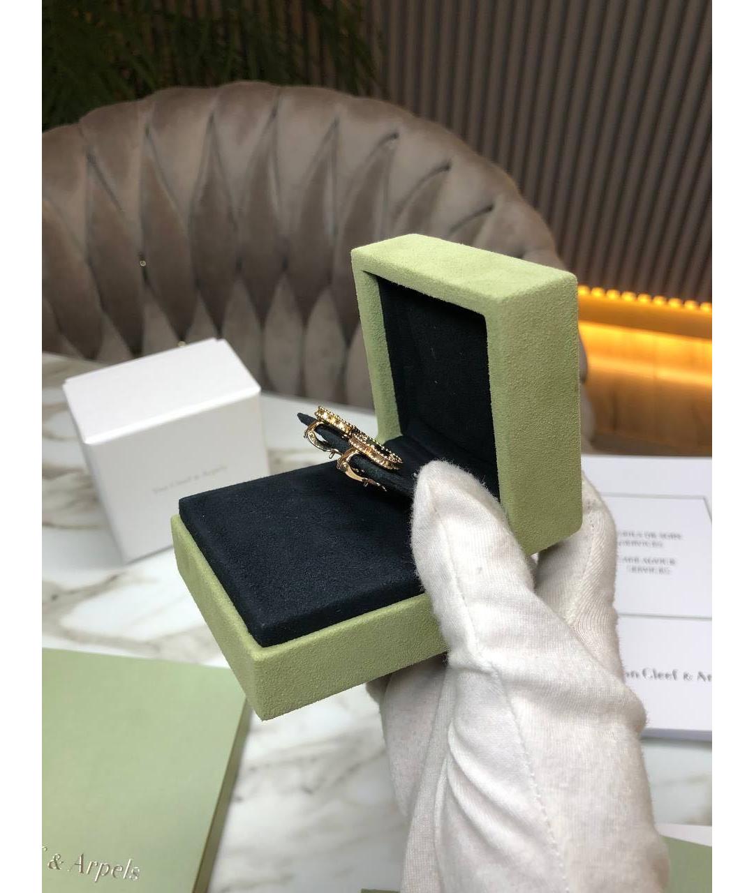 VAN CLEEF & ARPELS Черные серьги из желтого золота, фото 5