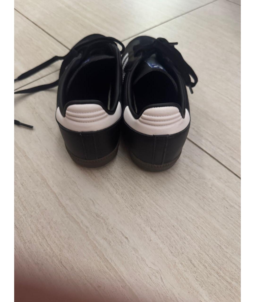 ADIDAS Черные кожаные кеды, фото 4