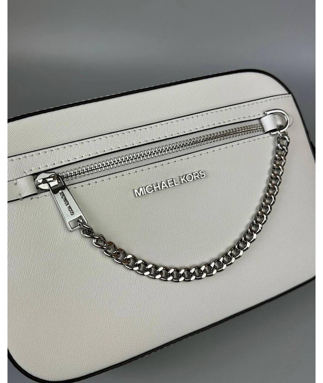 MICHAEL KORS Белая кожаная сумка через плечо, фото 2