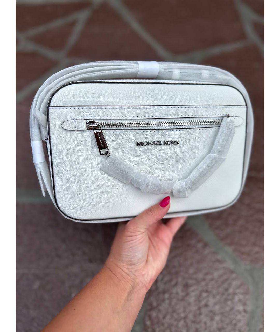 MICHAEL KORS Белая кожаная сумка через плечо, фото 5