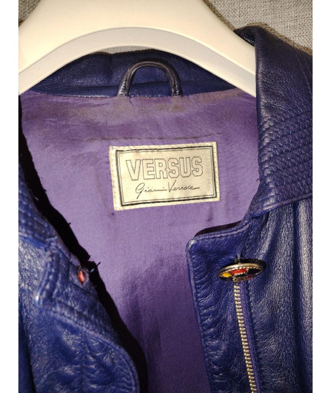 VERSUS VERSACE Фиолетовая куртка из экзотической кожи, фото 7