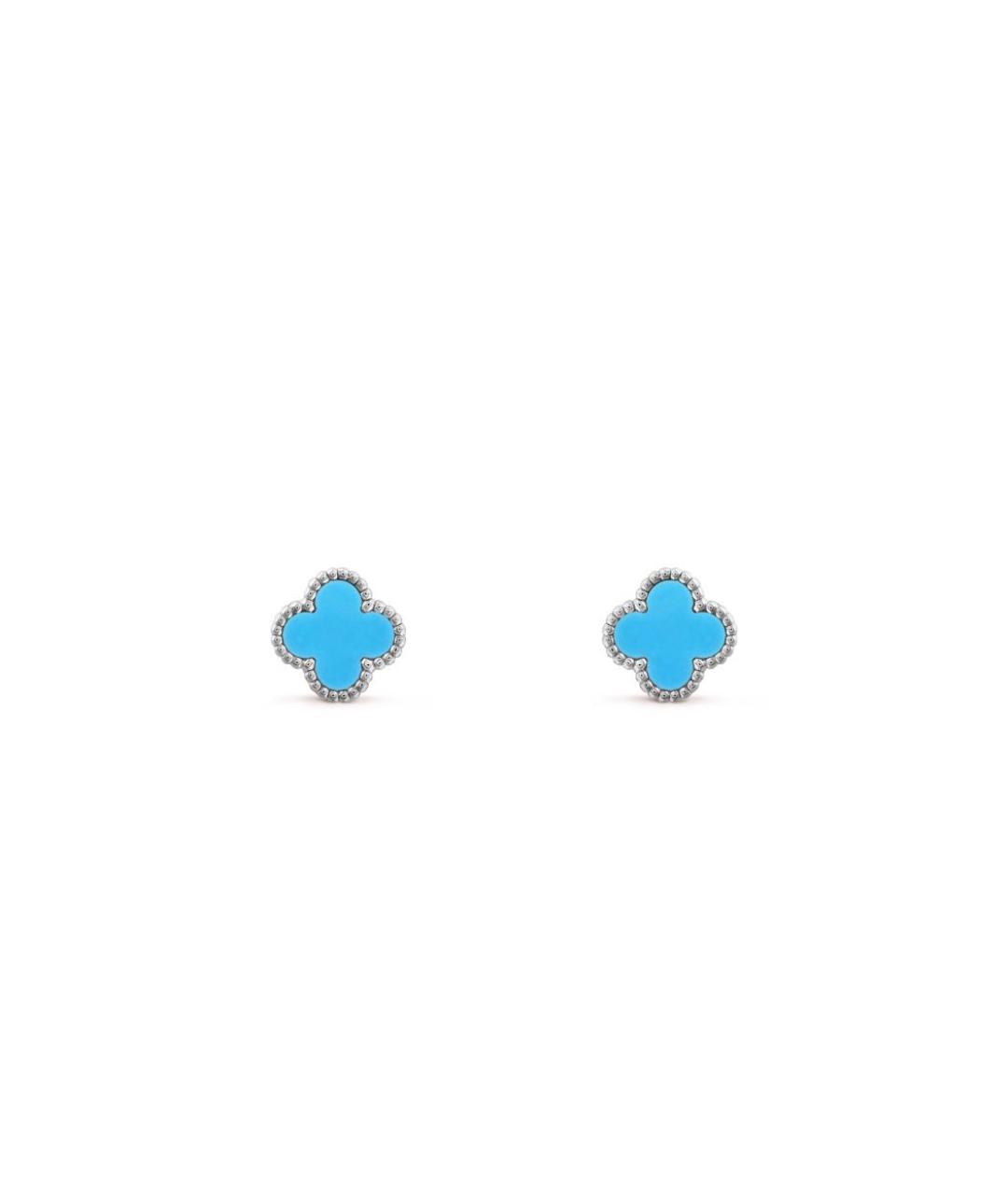 VAN CLEEF & ARPELS Бирюзовые серьги из белого золота, фото 1