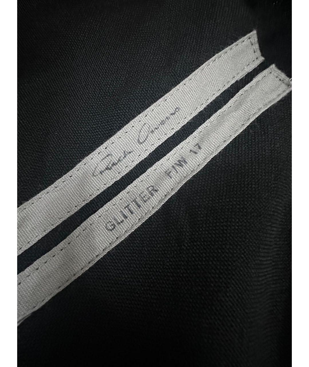 RICK OWENS Черные шерстяные классические брюки, фото 4