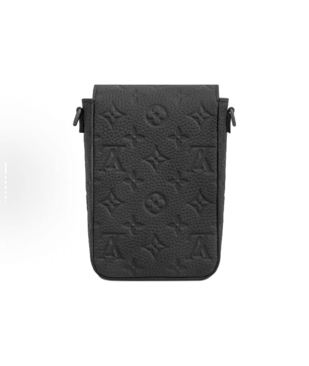 LOUIS VUITTON Черная кожаная сумка на плечо, фото 3
