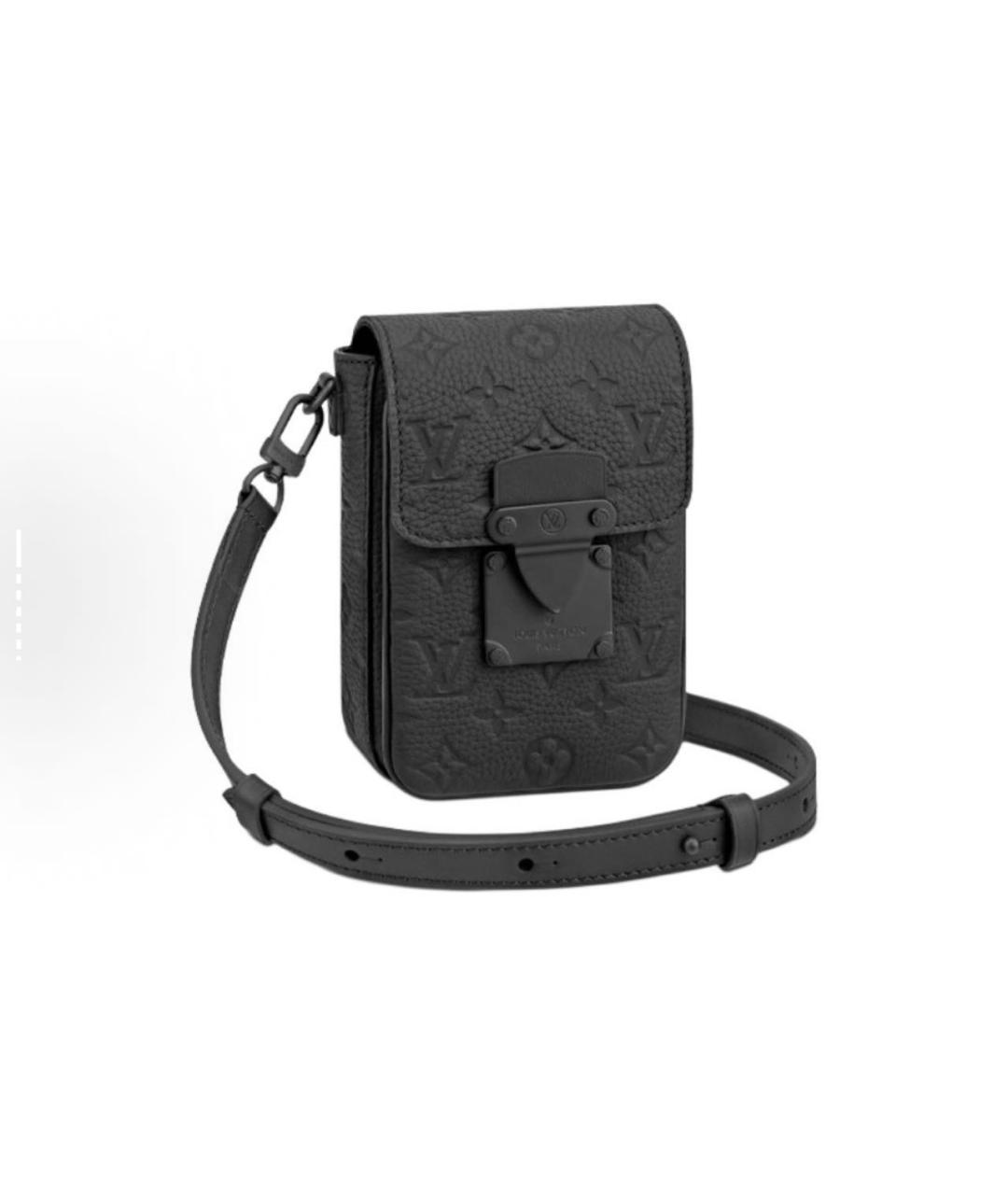LOUIS VUITTON Черная кожаная сумка на плечо, фото 5
