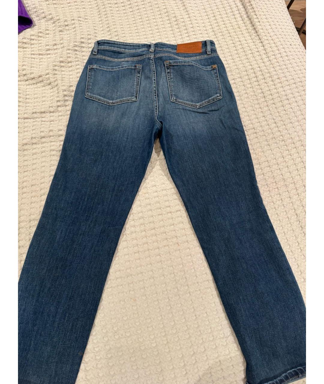 WEEKEND MAX MARA Темно-синие хлопковые джинсы слим, фото 2