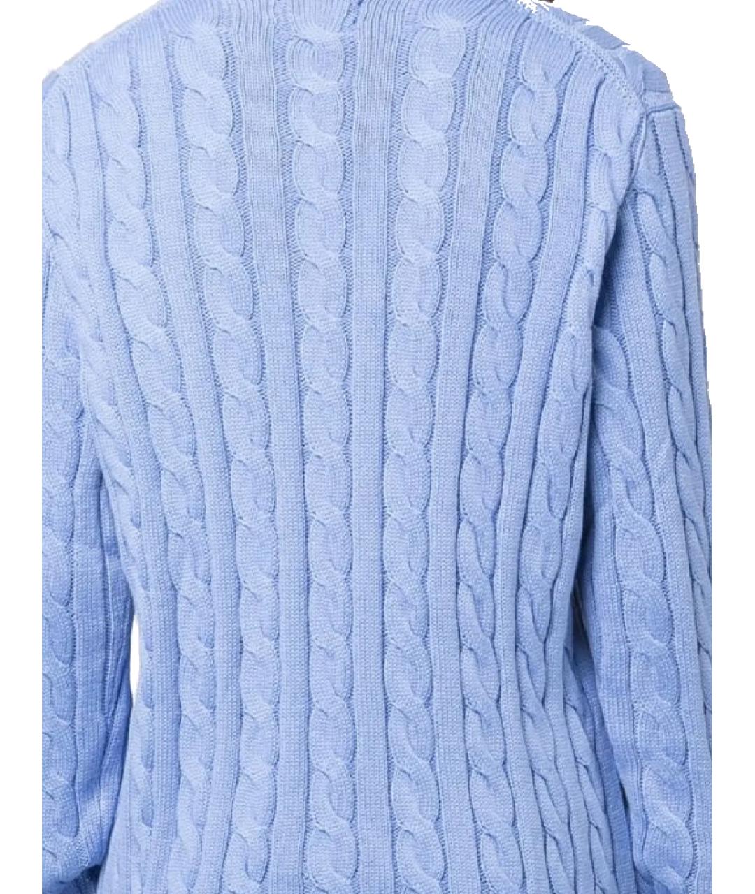 POLO RALPH LAUREN Голубой хлопковый джемпер / свитер, фото 2