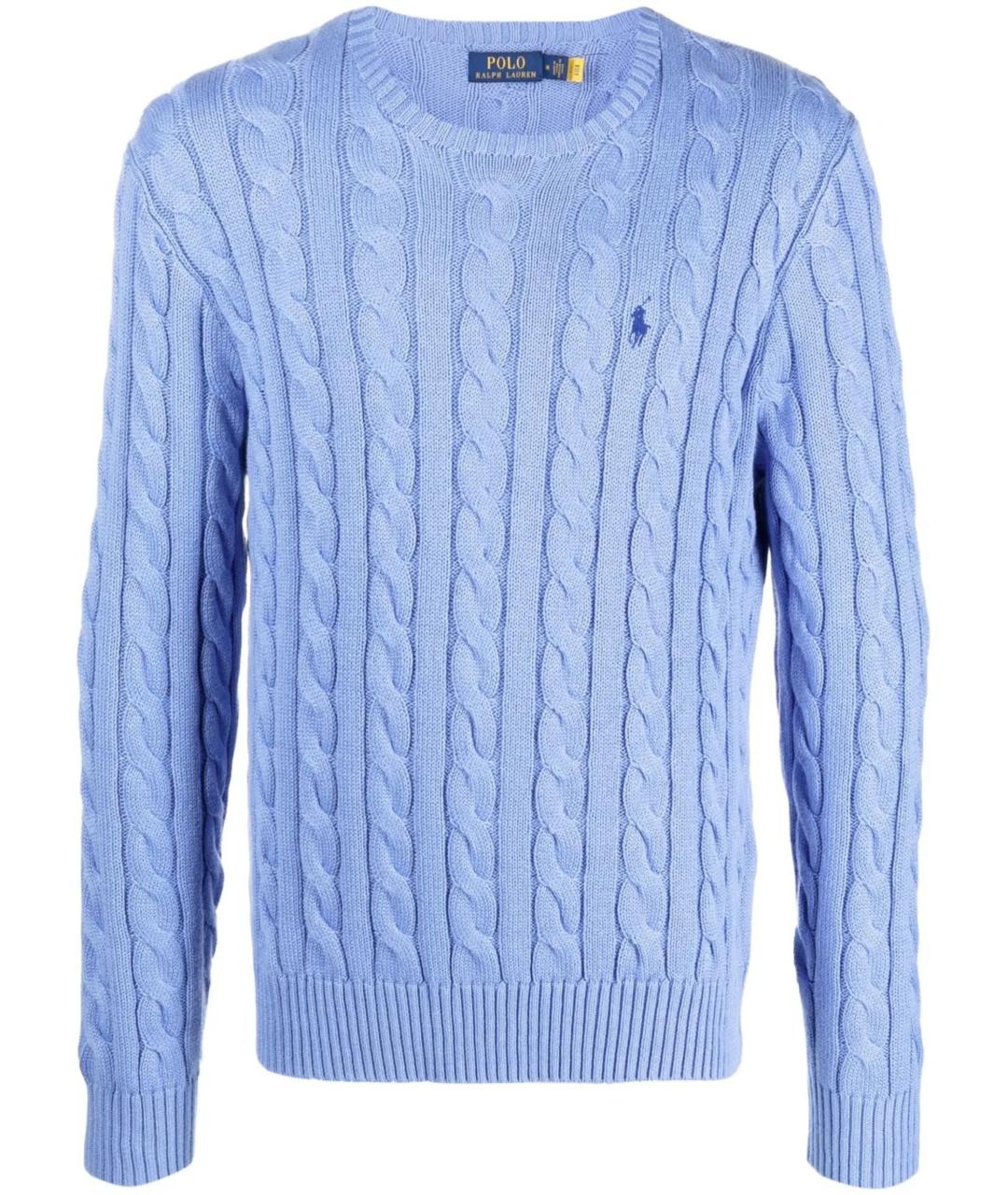 POLO RALPH LAUREN Голубой хлопковый джемпер / свитер, фото 1
