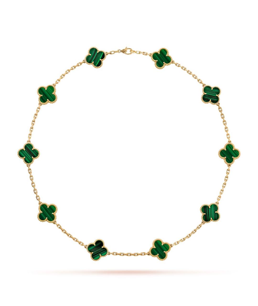 VAN CLEEF & ARPELS Зеленые колье из желтого золота, фото 2
