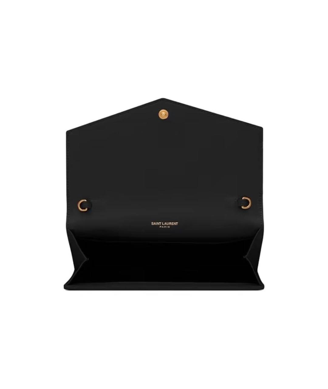 SAINT LAURENT Черная кожаная сумка на плечо, фото 4
