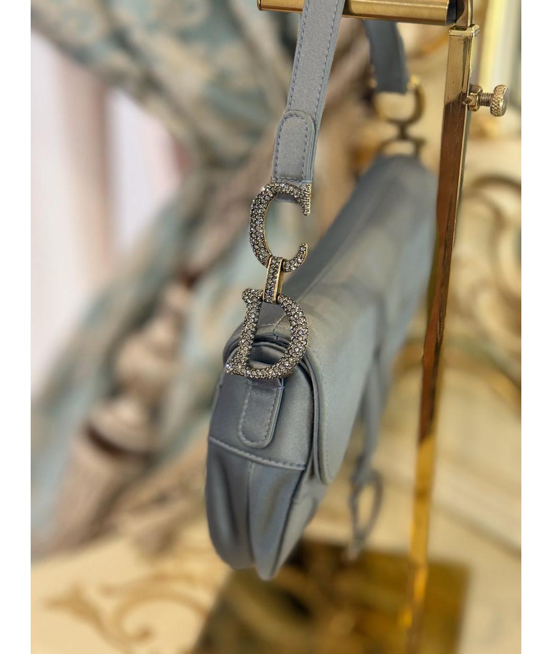 CHRISTIAN DIOR Серая шелковая сумка с короткими ручками, фото 6