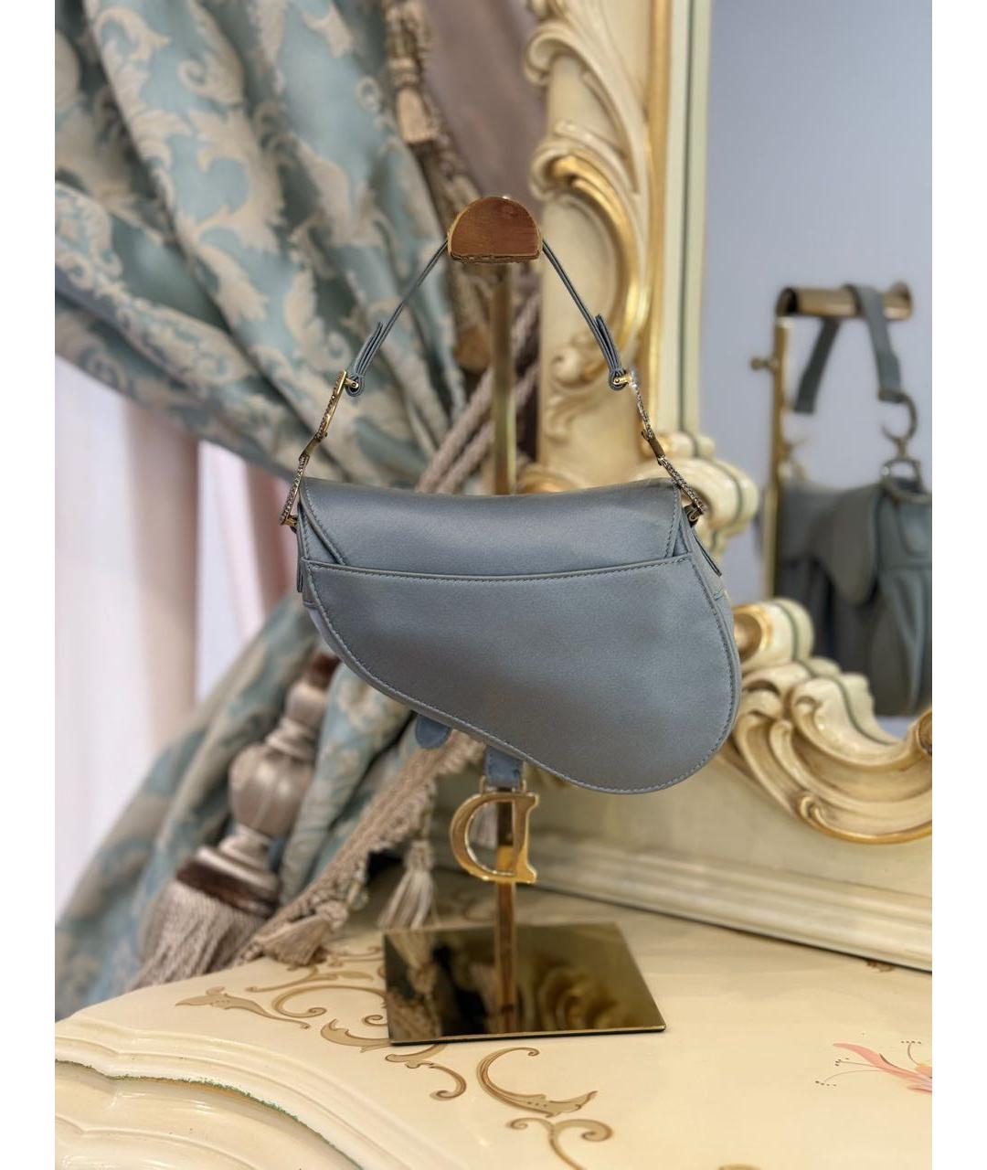 CHRISTIAN DIOR Серая шелковая сумка с короткими ручками, фото 8