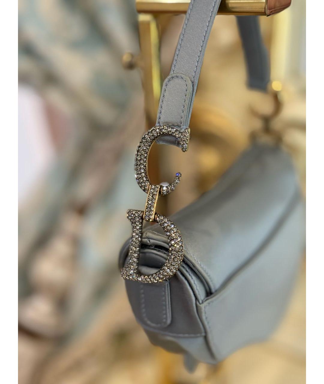 CHRISTIAN DIOR Серая шелковая сумка с короткими ручками, фото 5