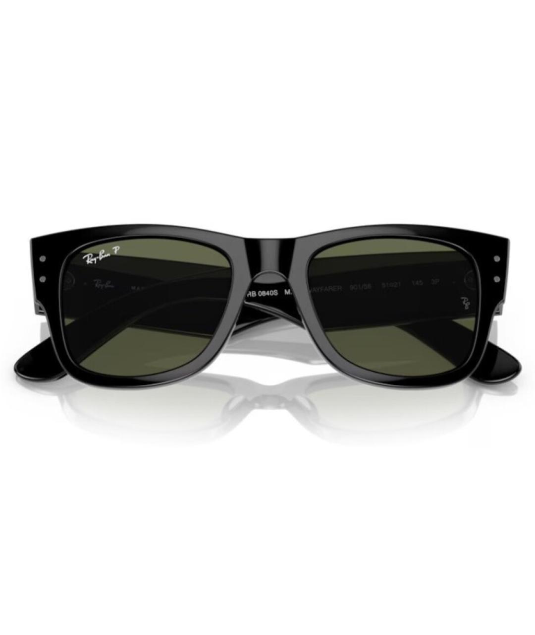 RAY BAN Черные пластиковые солнцезащитные очки, фото 8