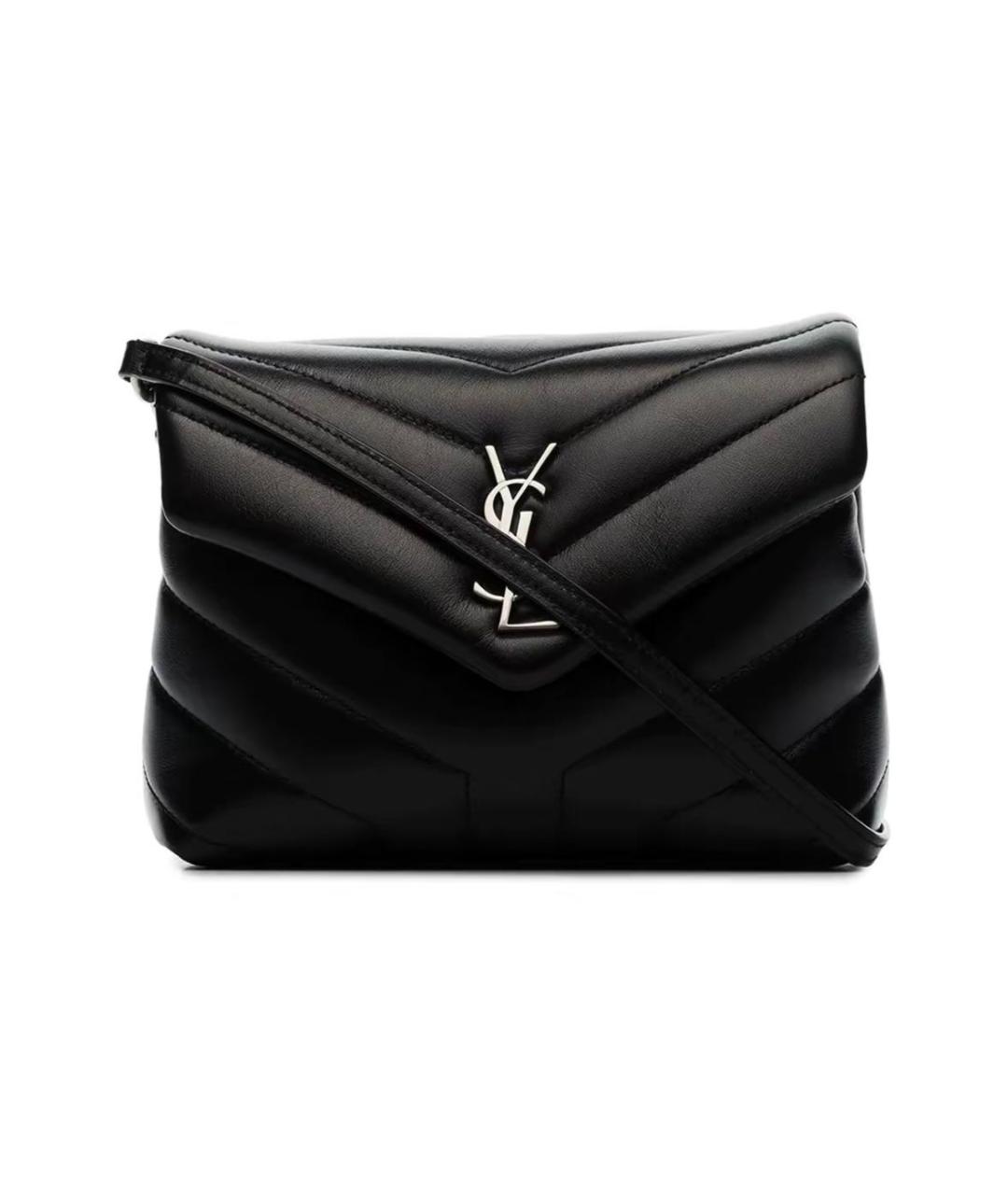 SAINT LAURENT Черная кожаная сумка через плечо, фото 5