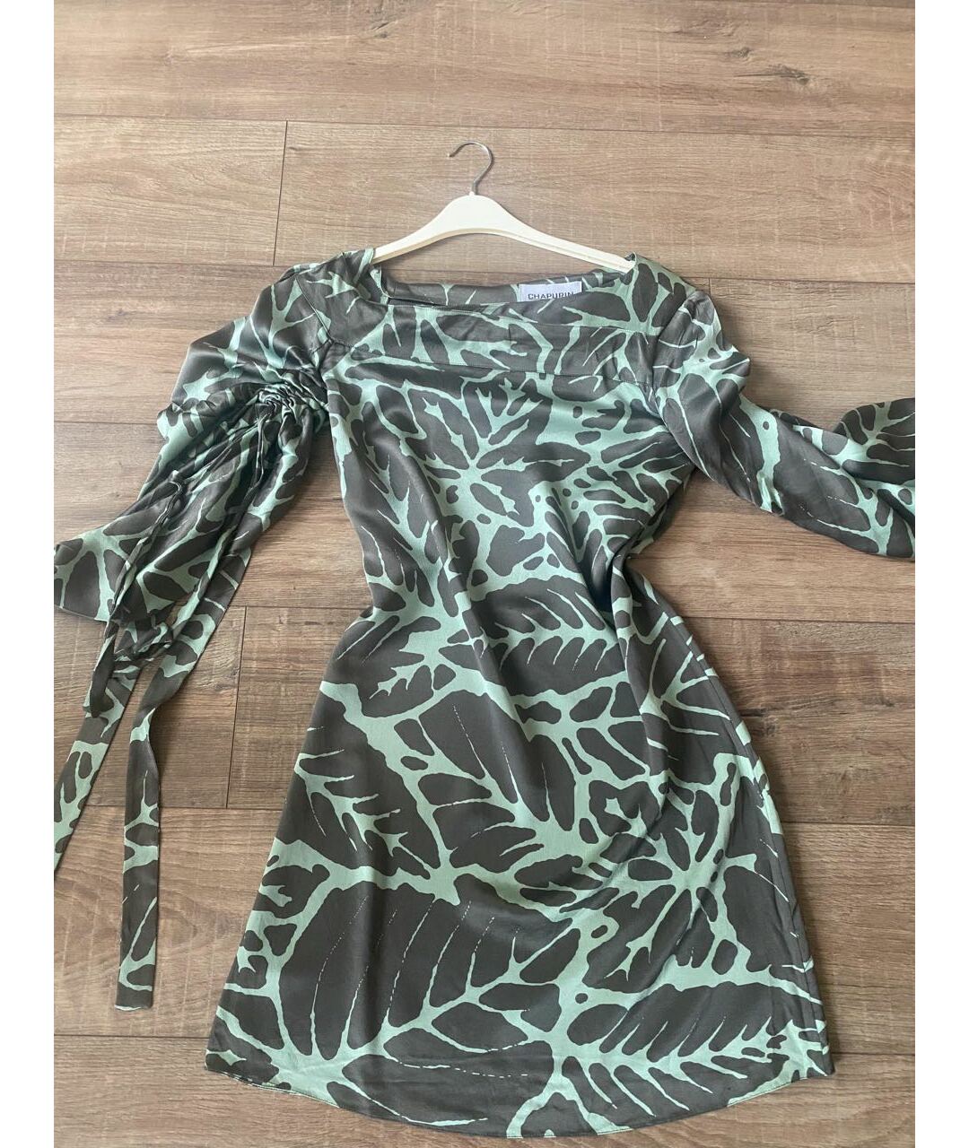 CHAPURIN Зеленые шелковое коктейльное платье, фото 5