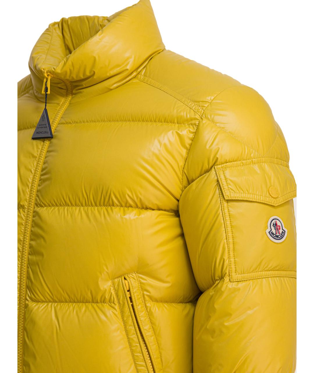 MONCLER Желтая полиамидовая куртка, фото 4