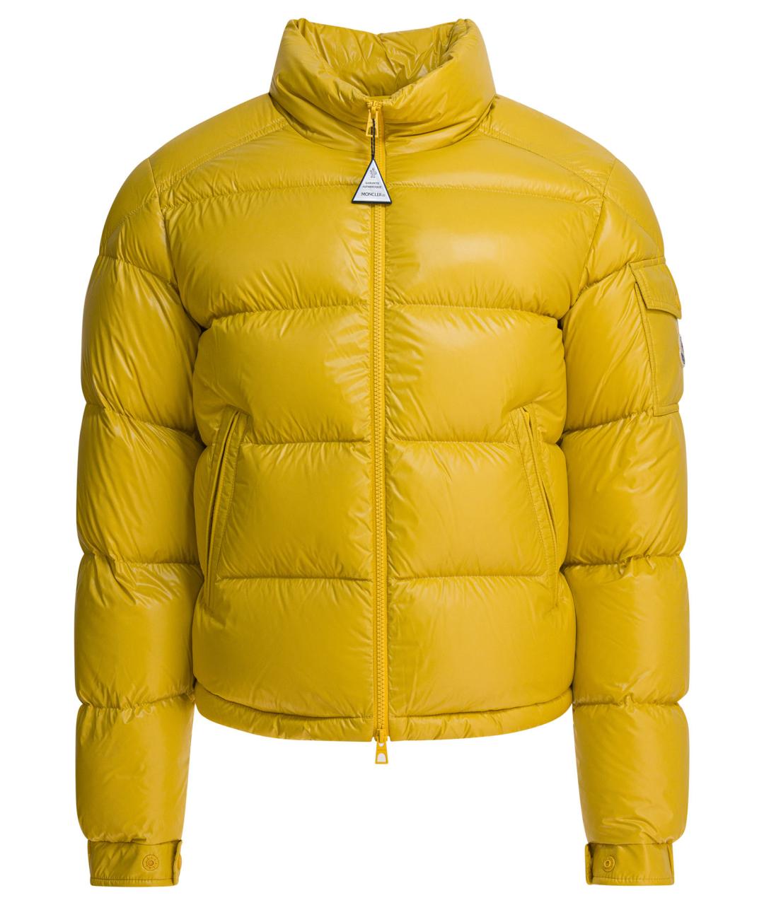 MONCLER Желтая полиамидовая куртка, фото 1