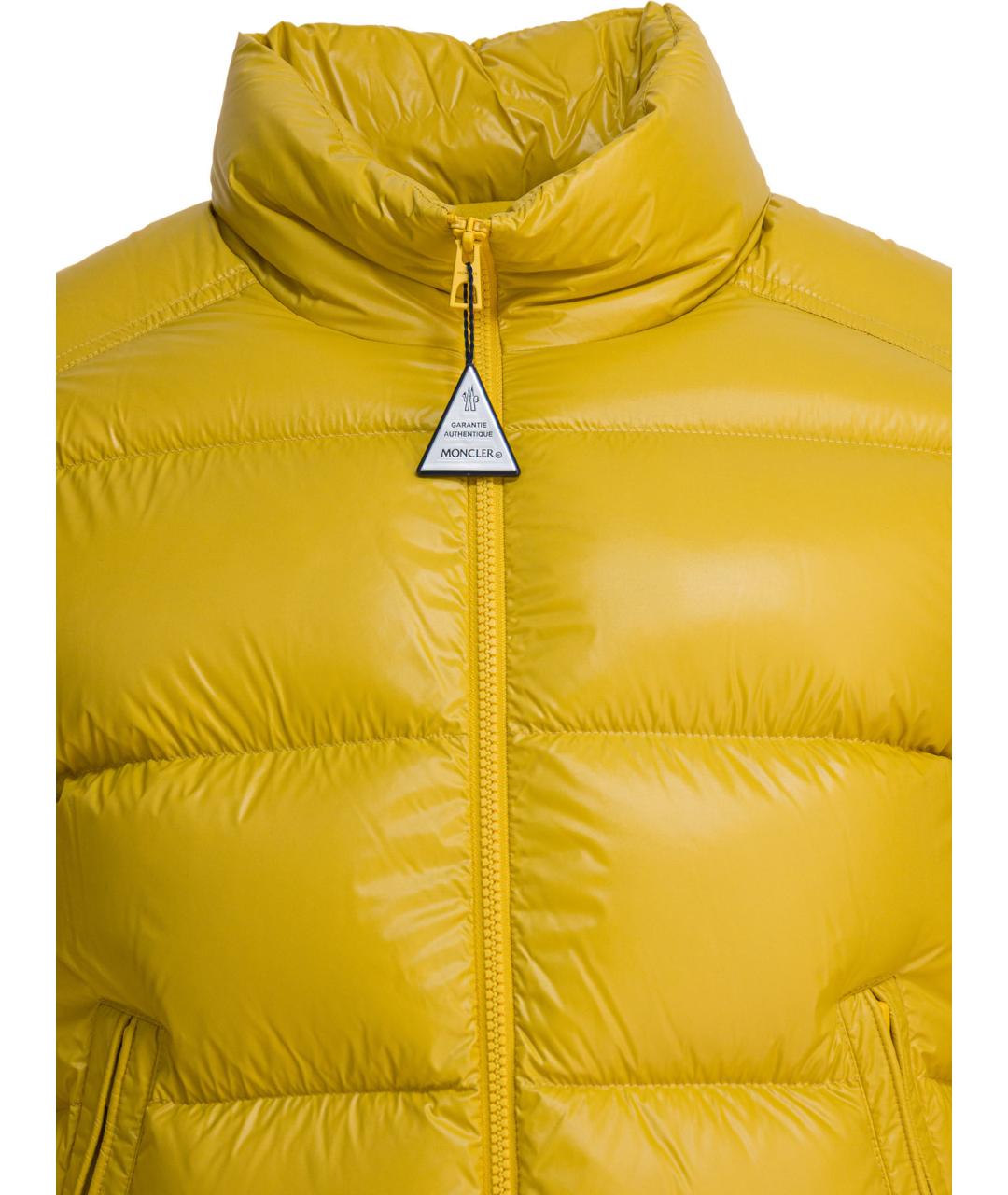 MONCLER Желтая полиамидовая куртка, фото 3