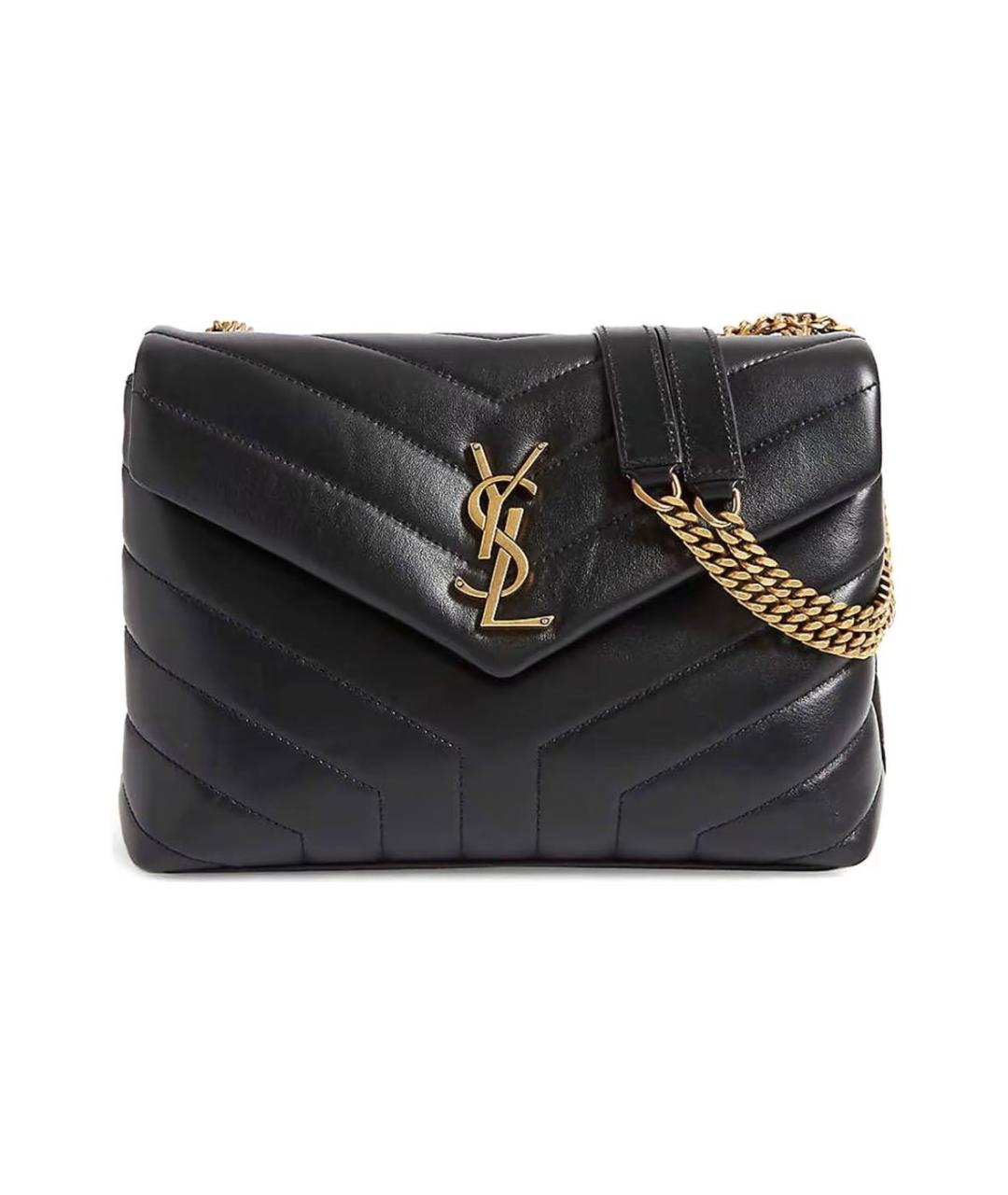 SAINT LAURENT Черная кожаная сумка через плечо, фото 2
