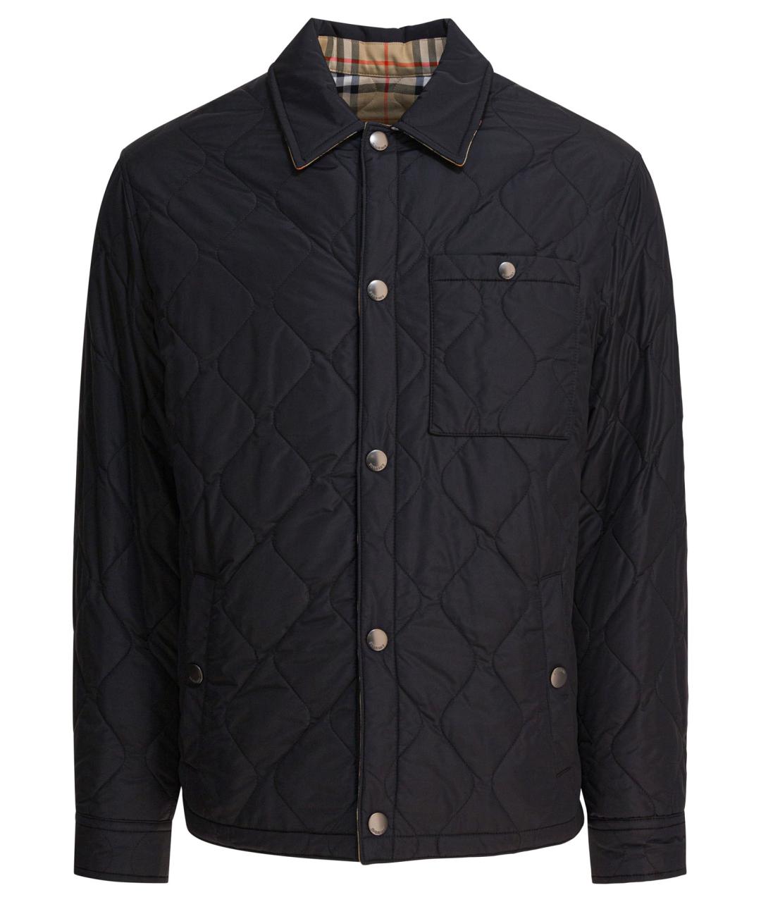 BURBERRY Черная полиамидовая куртка, фото 1