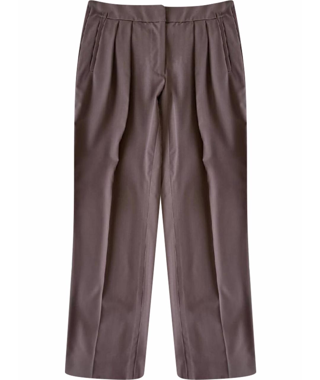 FERRAGAMO Коричневые прямые брюки, фото 1