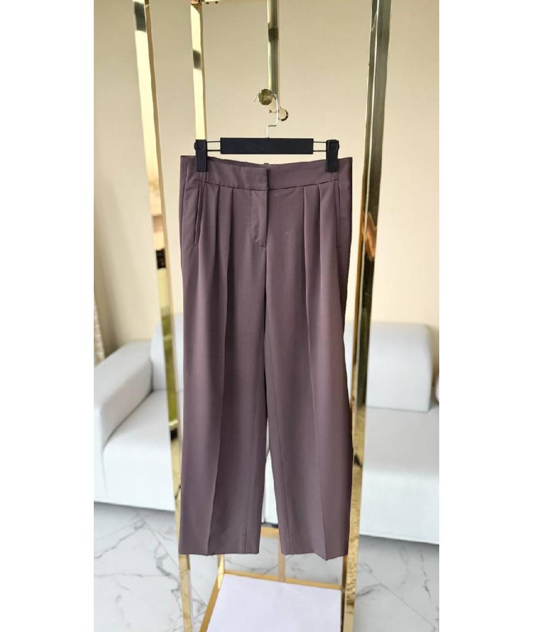 FERRAGAMO Коричневые прямые брюки, фото 3