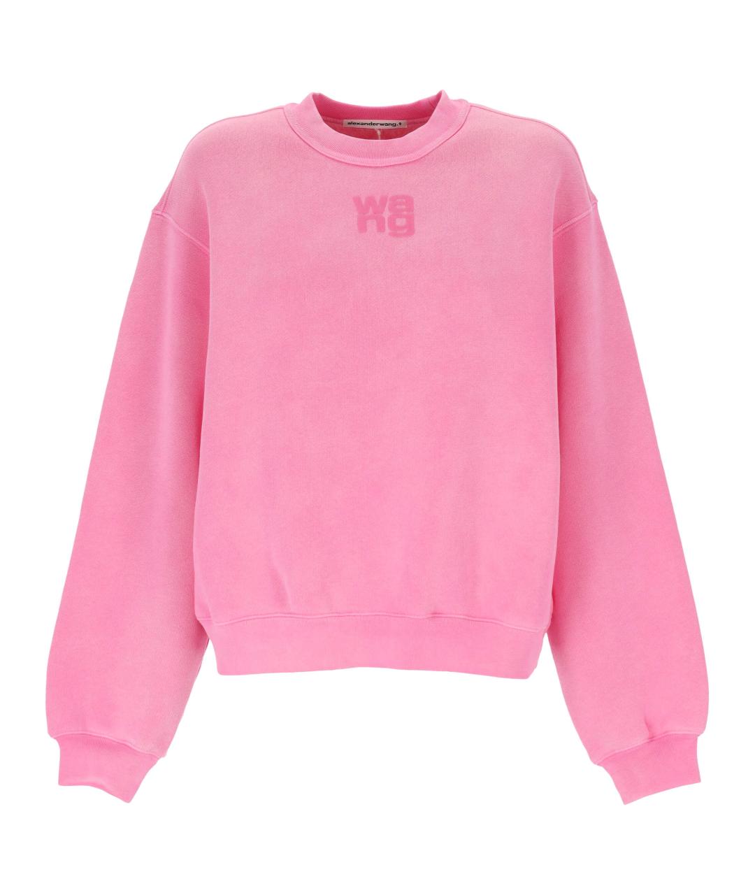 ALEXANDER WANG Розовая хлопковая футболка, фото 1