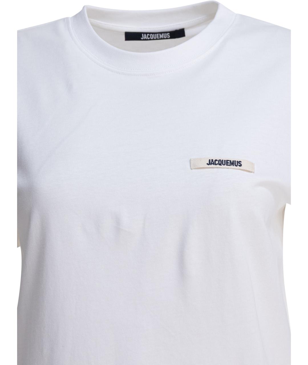 JACQUEMUS Белая хлопковая футболка, фото 3