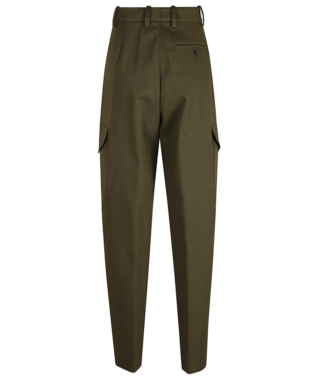GIVENCHY Хаки хлопковые прямые брюки, фото 3