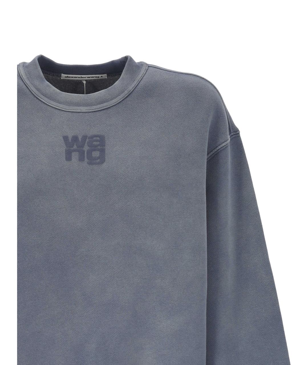ALEXANDER WANG Голубая хлопковая футболка, фото 2