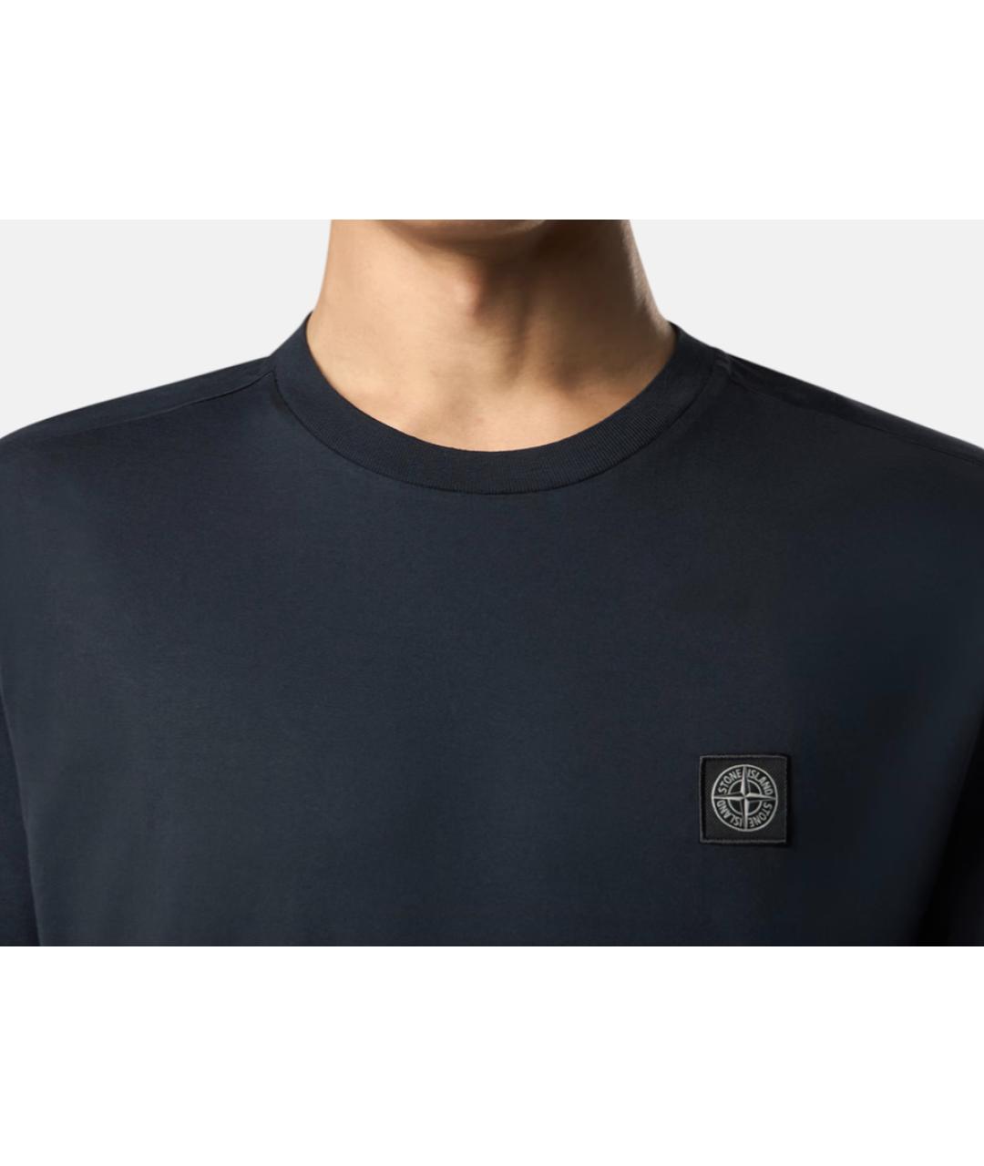 STONE ISLAND Синяя хлопковая футболка, фото 3