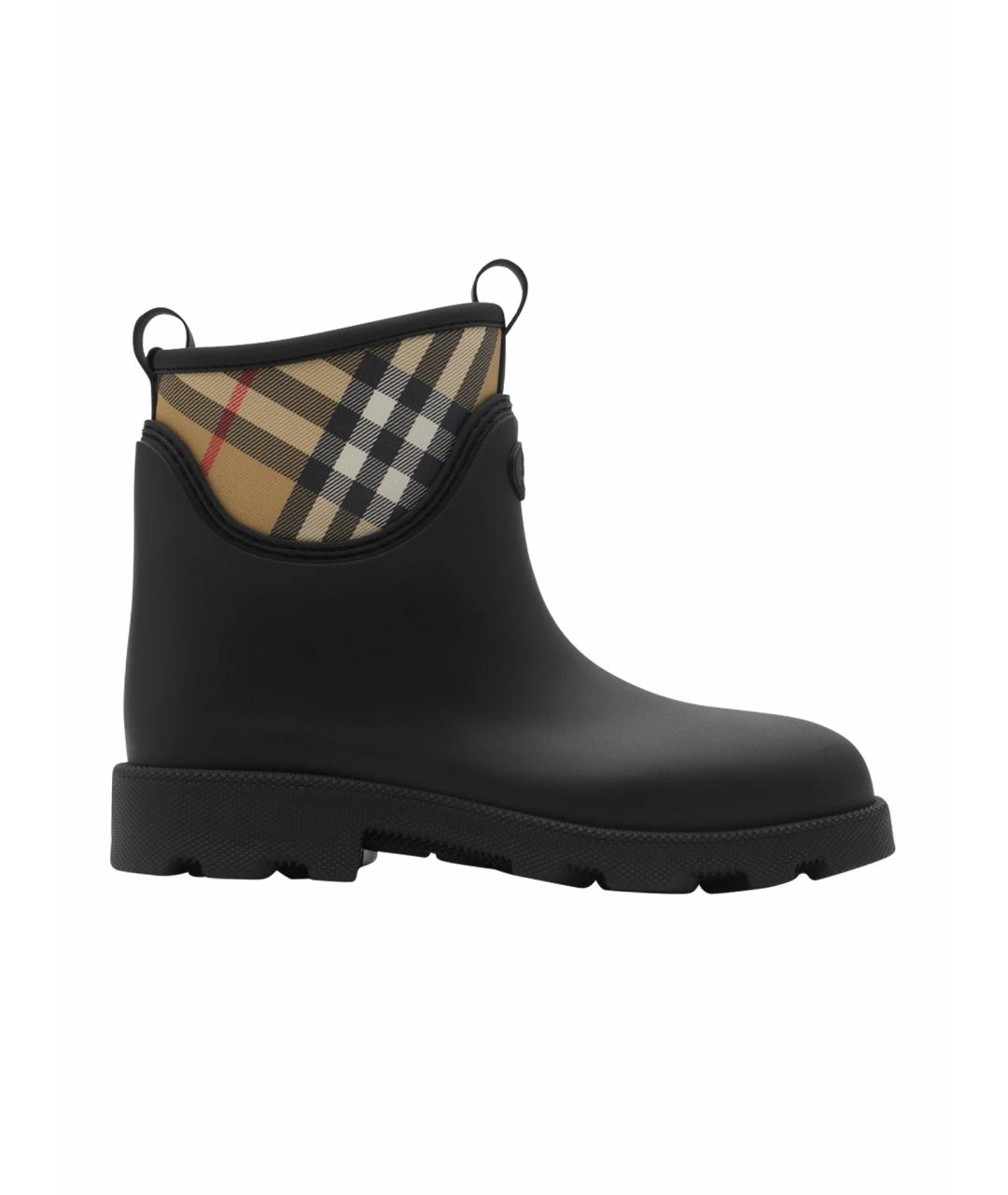 BURBERRY Черные резиновые высокие ботинки, фото 7