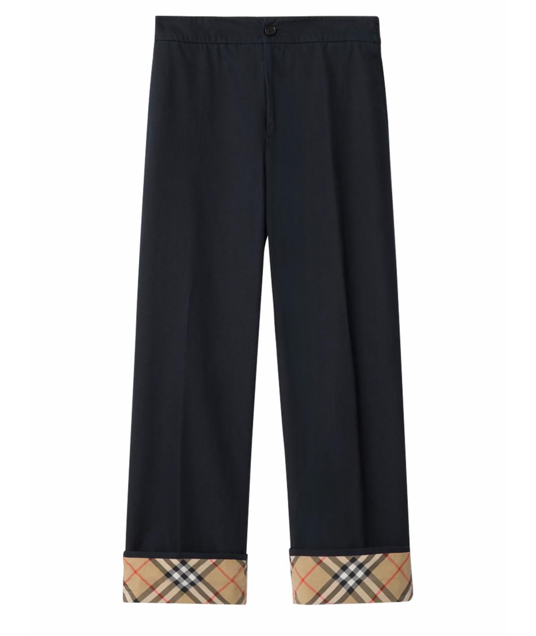 BURBERRY Синие хлопковые повседневные брюки, фото 1