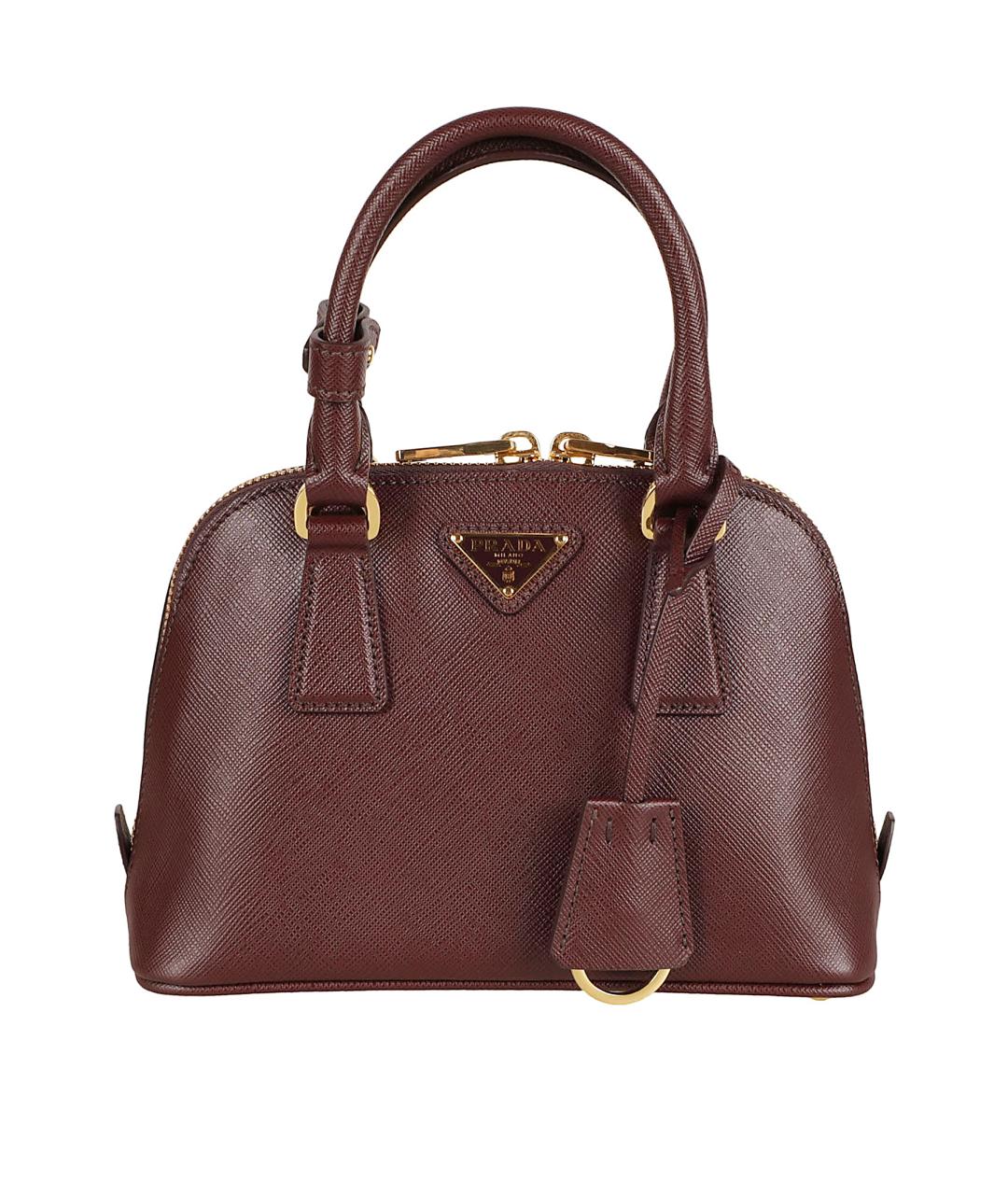 PRADA Бордовая кожаная сумка тоут, фото 1