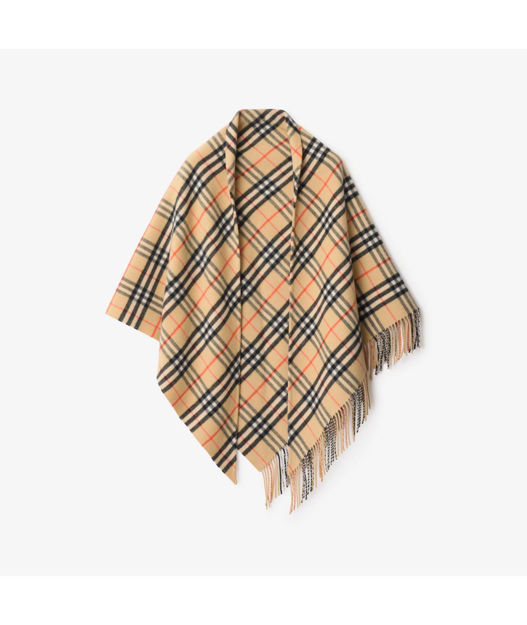 BURBERRY Бежевый шерстяной шарф, фото 5