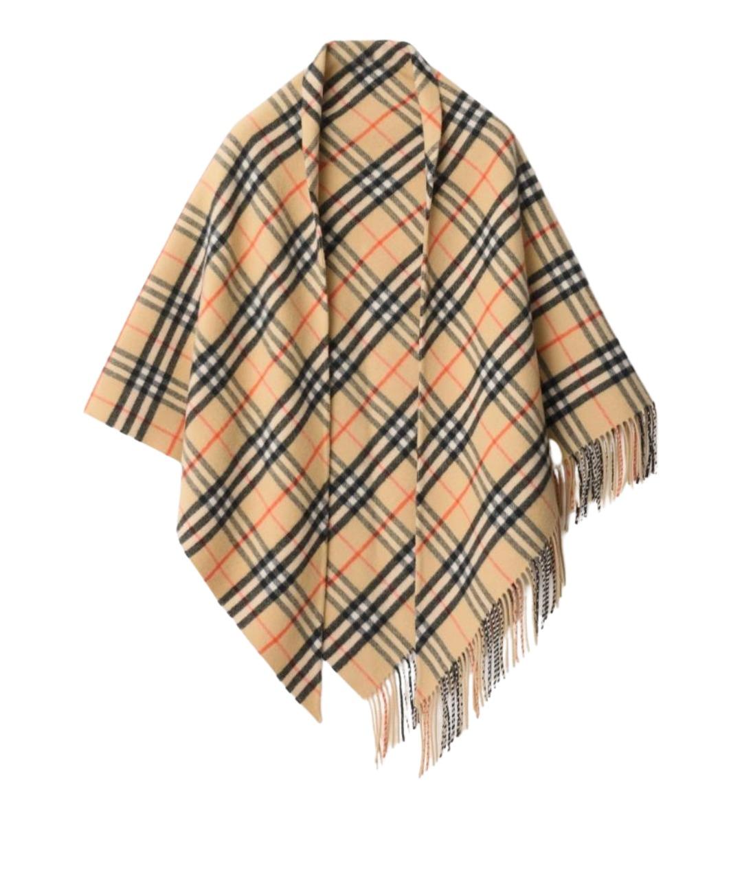 BURBERRY Бежевый шерстяной шарф, фото 4