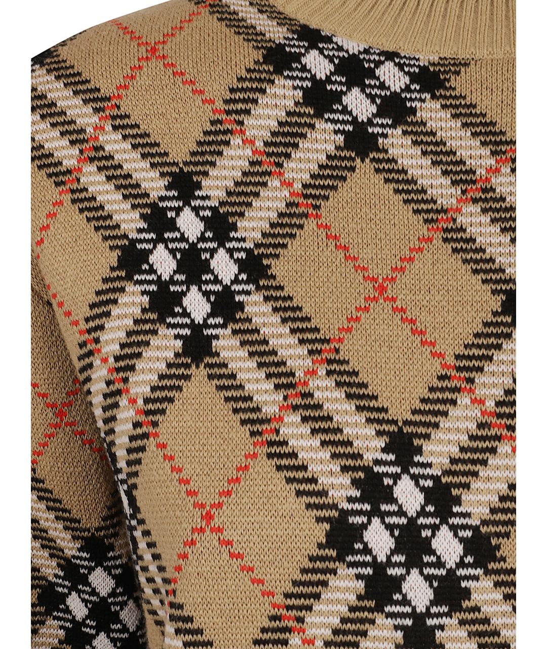 BURBERRY Бежевый шерстяной джемпер / свитер, фото 2