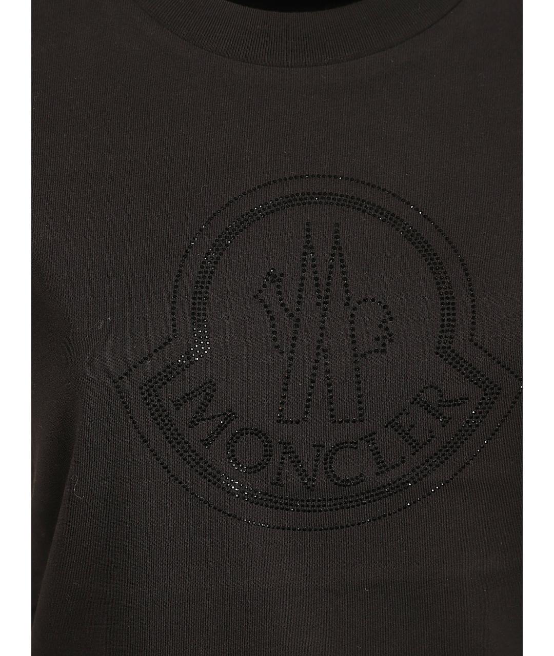 MONCLER Черная хлопковая футболка, фото 2
