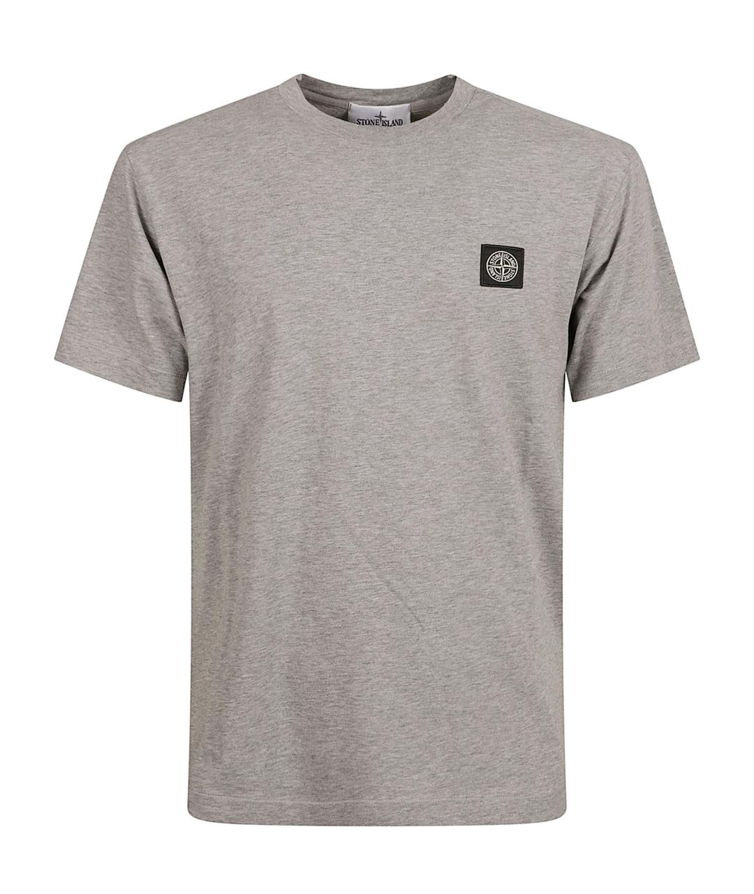 STONE ISLAND Серая хлопковая футболка, фото 1