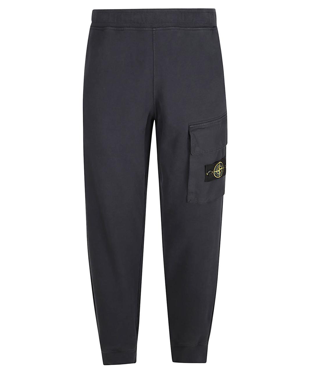 STONE ISLAND Синие хлопковые повседневные брюки, фото 1