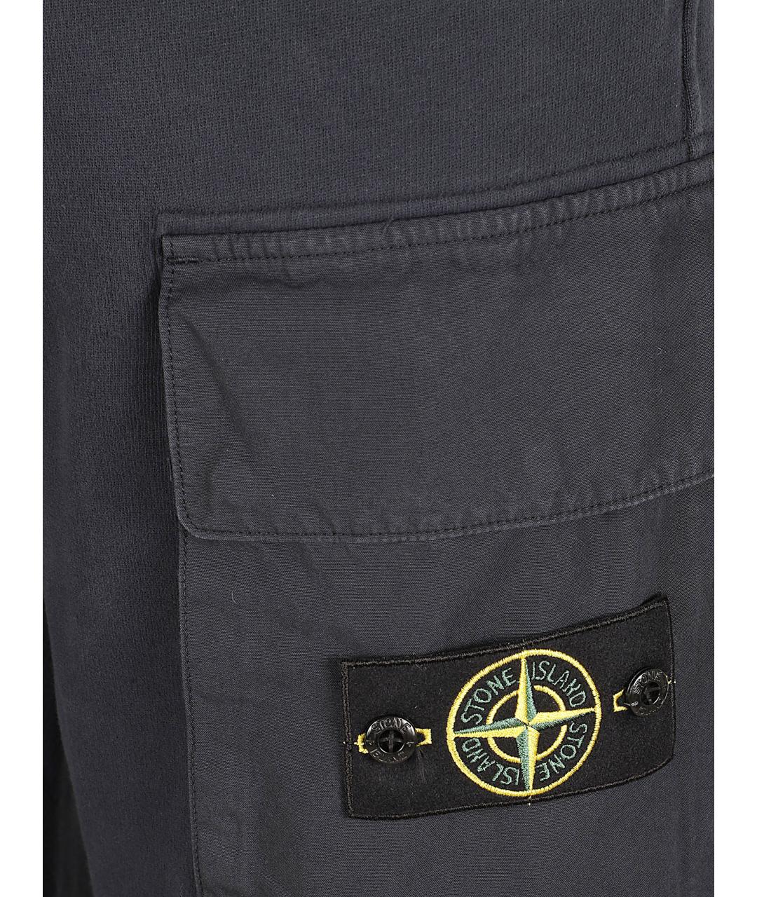 STONE ISLAND Синие хлопковые повседневные брюки, фото 2
