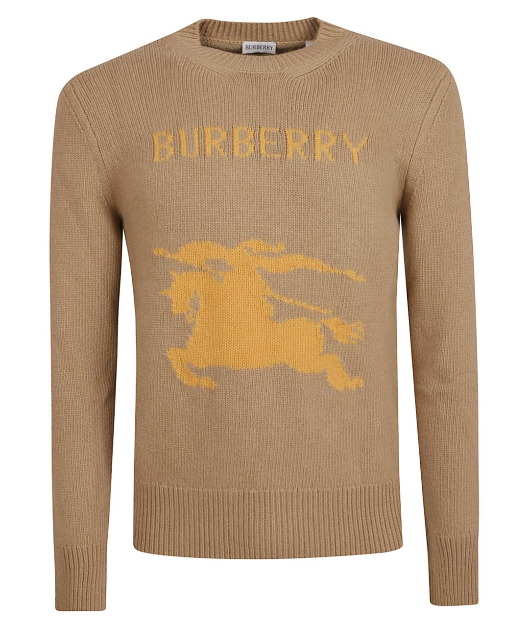 BURBERRY Бежевый шерстяной джемпер / свитер, фото 1
