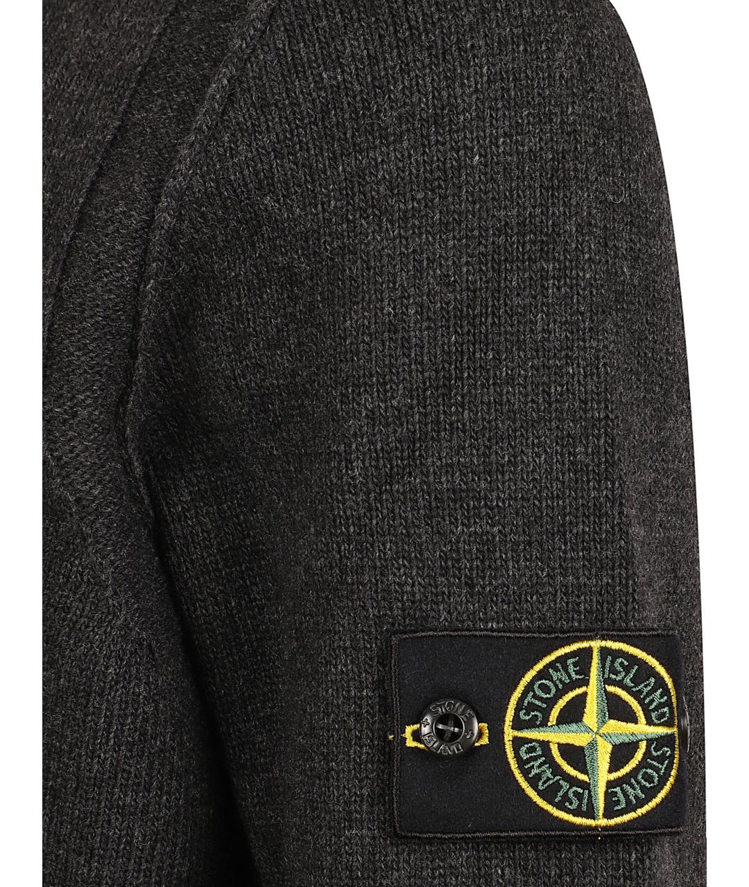 STONE ISLAND Антрацитовый шерстяной джемпер / свитер, фото 2