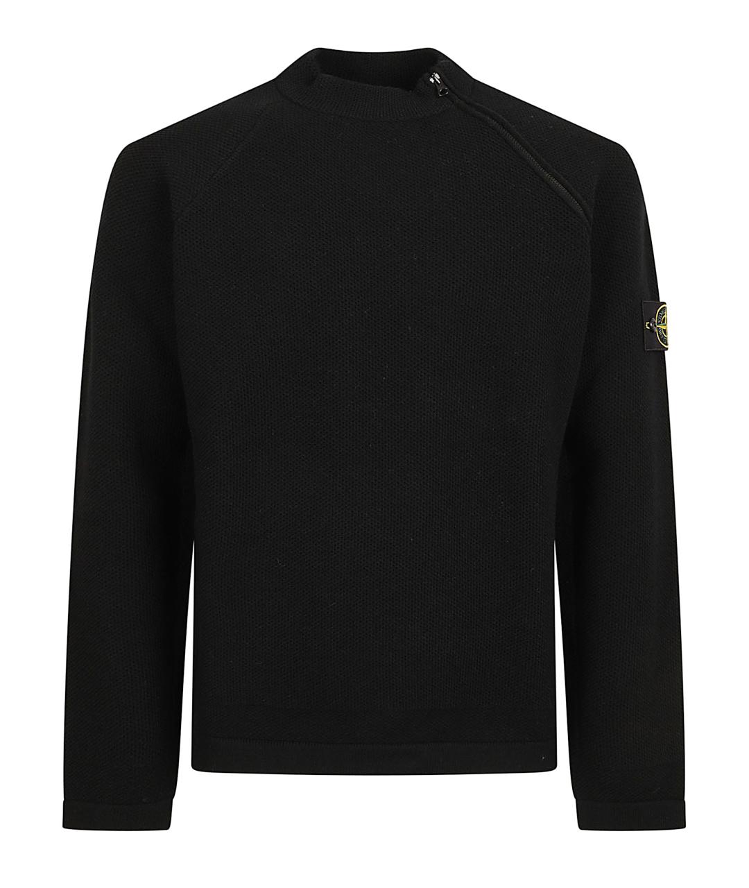 STONE ISLAND Черный шерстяной джемпер / свитер, фото 1
